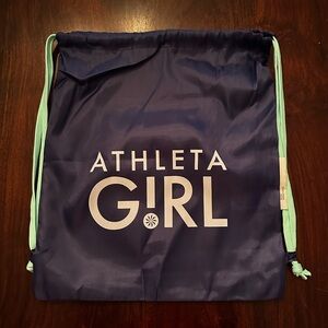 Athleta Girl Blue Drawstring Bag with Mint Straps